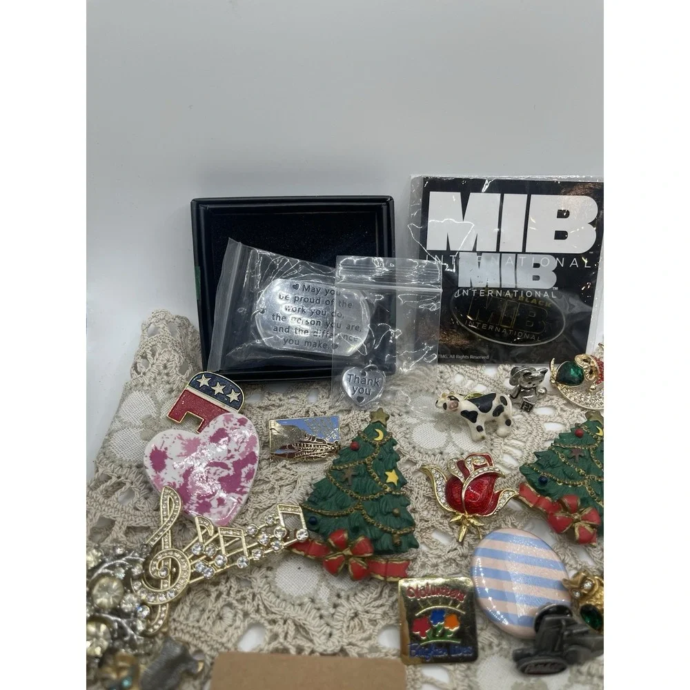 Huge‎ Lot Of Pins, Costume Jewelry , Earrings And One Keychain